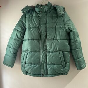 Calvin Klein Jeans Green‎ Puffer Hooded Jacket Size Large 14-16